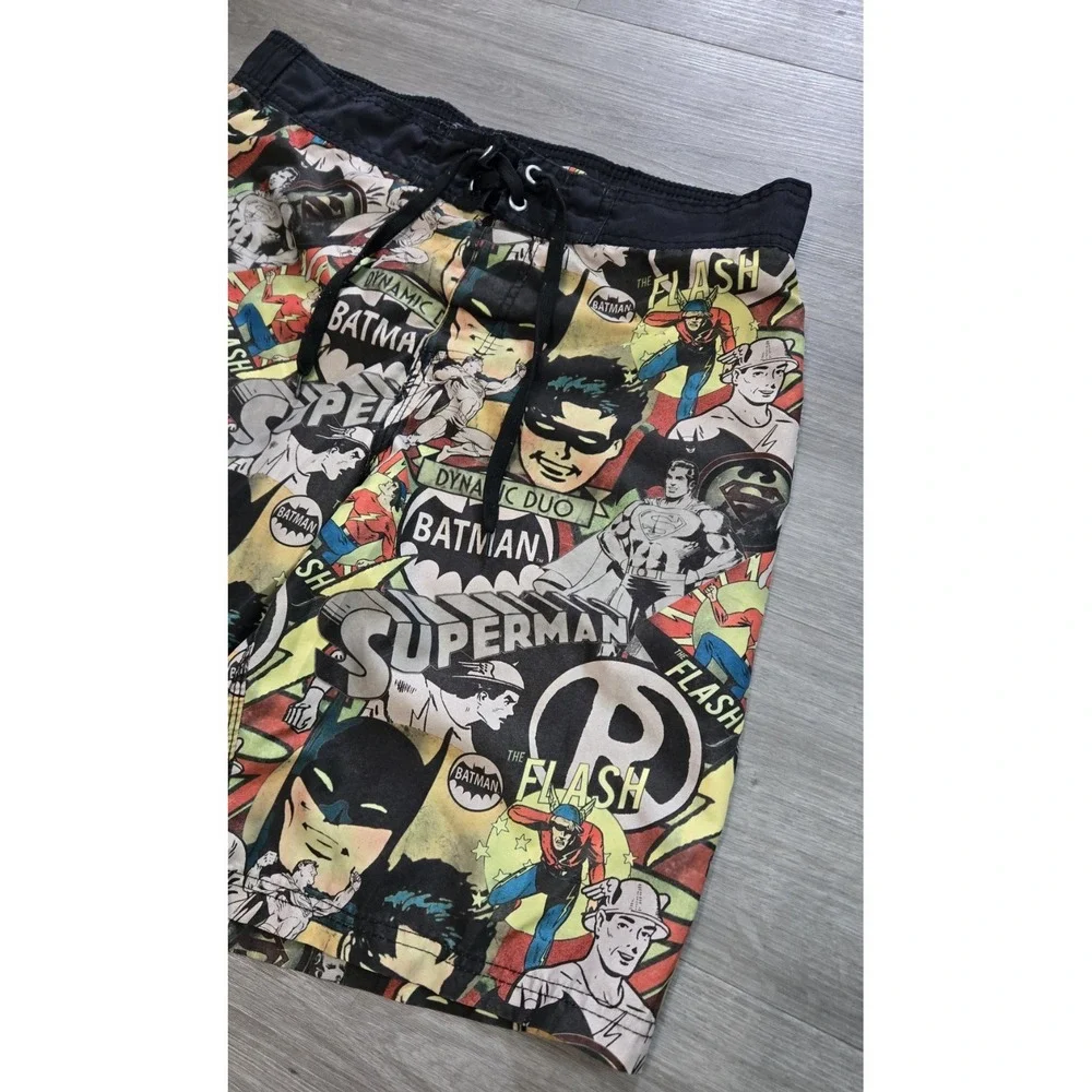 DC Comics Batman Men's Swim Trunks Board Shorts Medium Retro Robin Superman